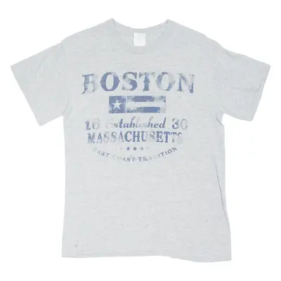 GILDAN Boston Womens T-Shirt Grey USA S