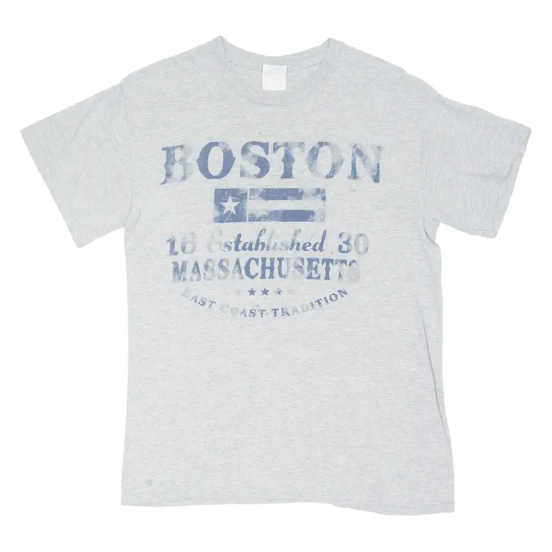 GILDAN Boston Womens T-Shirt Grey USA S