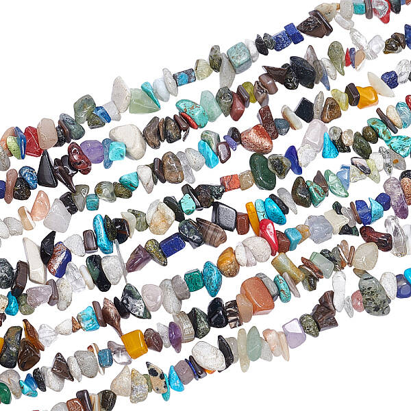 5 Strands Natural & Synthetic Gemstone Beads Strands