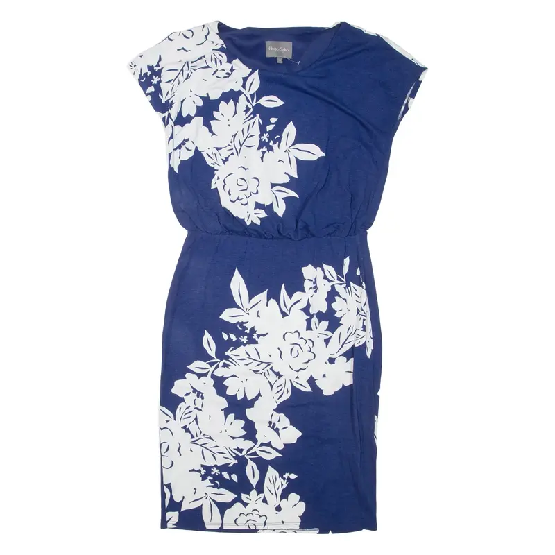 PHASE EIGHT Womens Pencil Dress Blue Viscose Floral Knee Length UK 10