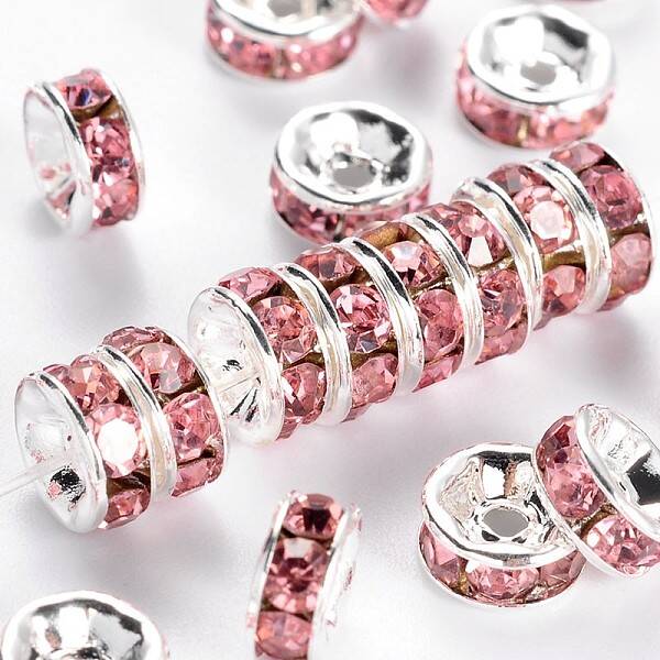 Brass Grade A Rhinestone Spacer Beads
