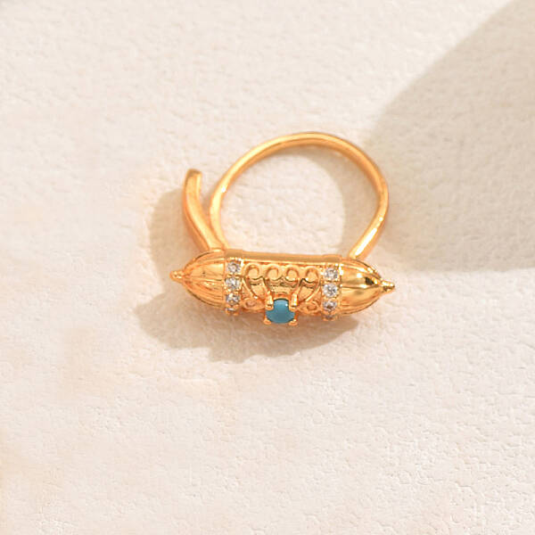 Elegant Vintage Column Brass Pave Cubic Zirconia Rings for Women