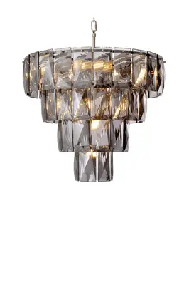Nickel Smoked Glass Chandelier | Eichholtz Amazone S