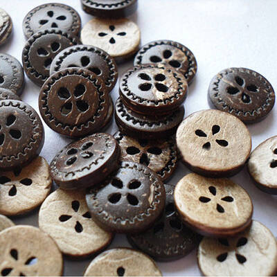 Carved Round 4-hole Basic Sewing Button