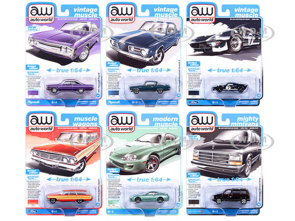 Auto World Premium 2025 Release 3 Set B of 6 pieces 1/64 Diecast Model Cars by Auto World