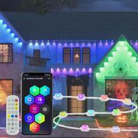 50FT/100FT Permanent DIY Outdoor Light, 1 Count APP/Voice/Remote Controlled RGBIC Smart Eaves Light, IP67 Waterproof, LED Lig...
