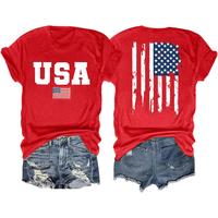 American Flag Shirts for Women: 4th of July T Shirt Funny USA Print Tees Patriotic Casual Short Sleeve Tops Fabric Tshirt Sum...