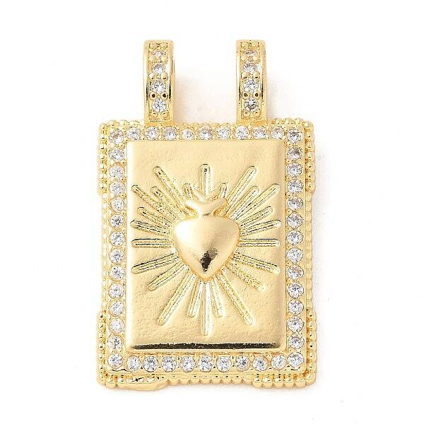 Brass Micro Pave Cubic Zirconia Pendants