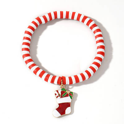 Elegant Christmas Handmade Polymer Clay Heishi Beaded Stretch Bracelets