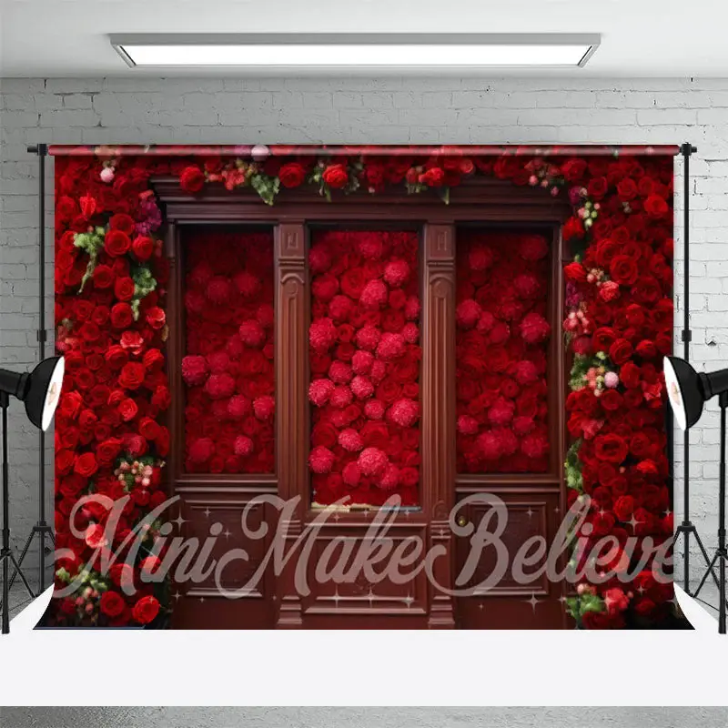Piled High Floral Wooden Door Frame Floral Backdrop - Aperturee