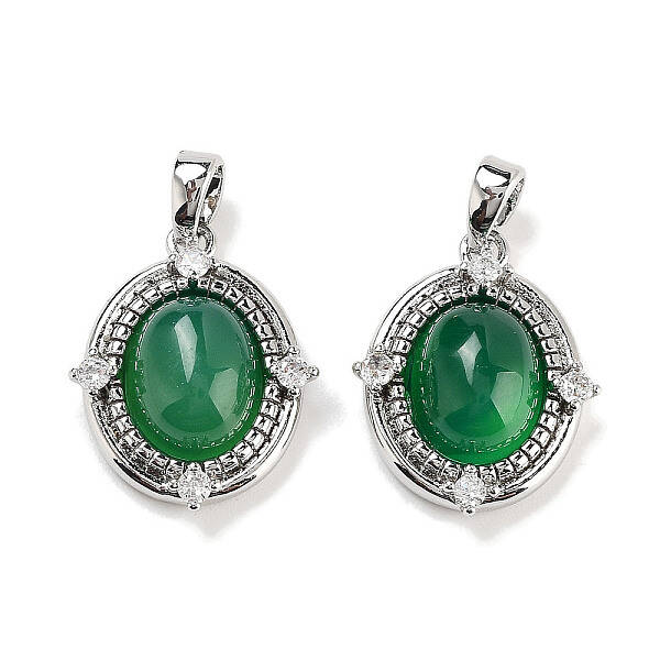 Brass Pave Clear Cubic Zirconia Pendants