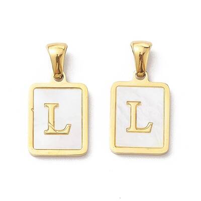Ion Plating(IP) 304 Stainless Steel Pave Shell Pendants