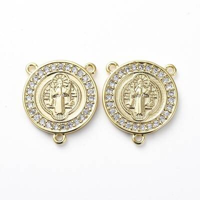 Brass Micro Pave Cubic Zirconia Chandelier Component Links