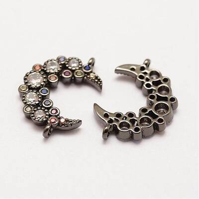 Brass Micro Pave Grade AAA Cubic Zirconia Links