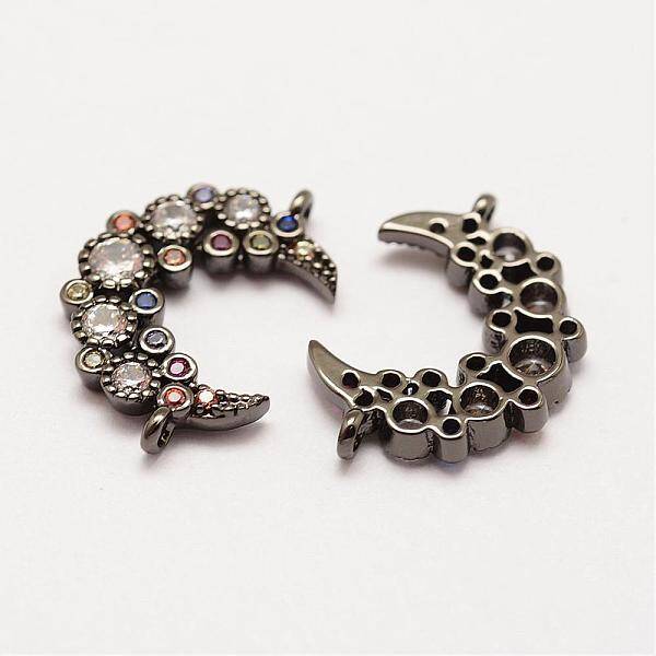 Brass Micro Pave Grade AAA Cubic Zirconia Links