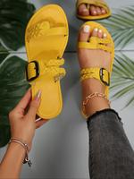 Women's Fashionable Braid Design Slides, Casual Comfortable Flat Sandals for Summer, Lightweight Breathable Shoes for Daily W...