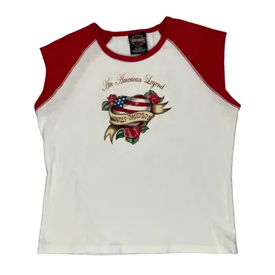 Harley Davidson Graphic Vest - XL Red Cotton