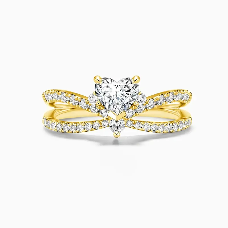 10K Gold Heart Cut Heart Moissanite Engagement Ring