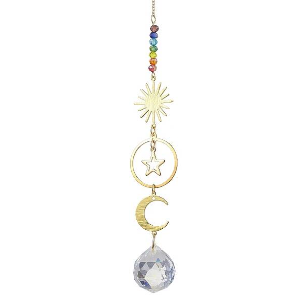 Brass Sun Moon Star Hanging Ornaments