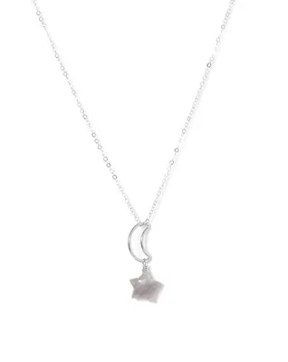 Lunastar Necklace | Metal Color: Silver | Color: Grey