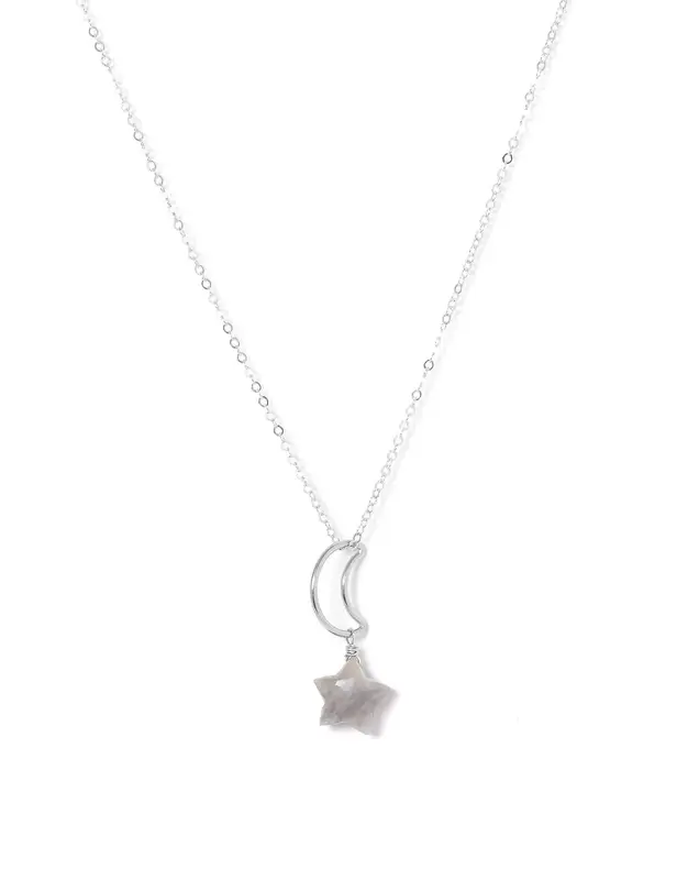 Lunastar Necklace | Metal Color: Silver | Color: Grey