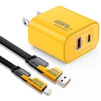 48W Fast Charger Mecha Set, USB Detachable Charging Cable with USB A, Type-C, Lightning, High-Speed Fast Charging and Data Sy...