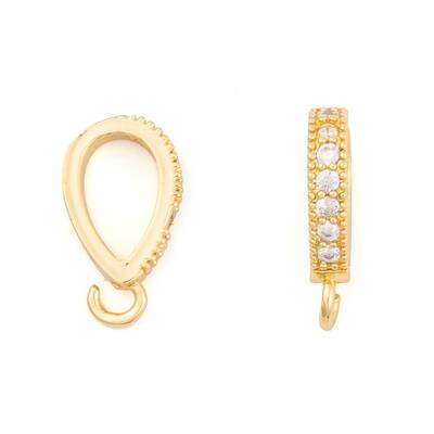 Ion Plating(IP) Brass Micro Pave Clear Cubic Zirconia Pendants