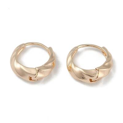 Wavy Brass Hoop Earrings for Women
