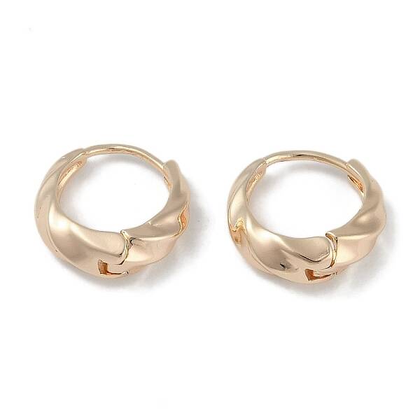 Wavy Brass Hoop Earrings for Women