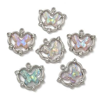 Rack Plating Alloy Rhinestone Pendants