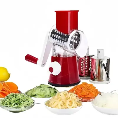 ONESHOW Rotary Kimchi Grater Mandoline Manual Cheese Shredder with Strong Suction Base Easy Cleaning Multifunctional Vegetabl...