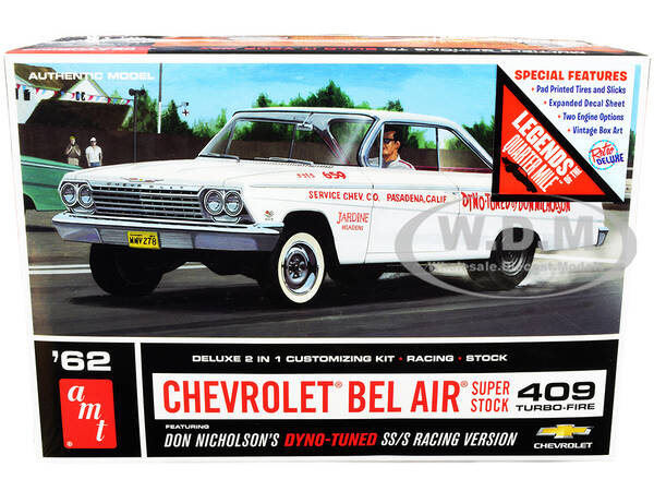 Skill 2 Model Kit 1962 Chevrolet Bel Air Super Stock 409 Turbo-Fire Don Nicholsons 2-in-1 Kit \