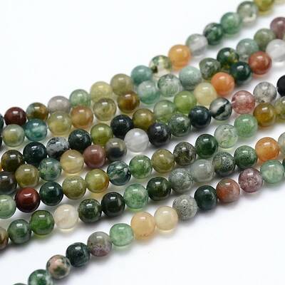 Natural Indian Agate  Round Beads Strands