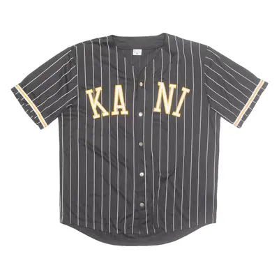 KARL KANI Mens Jersey Black USA Button Neck XL
