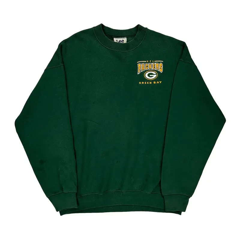 Made In Usa Green Bay Packers Lee Nfl Sweatshirt - XL Green Cotton