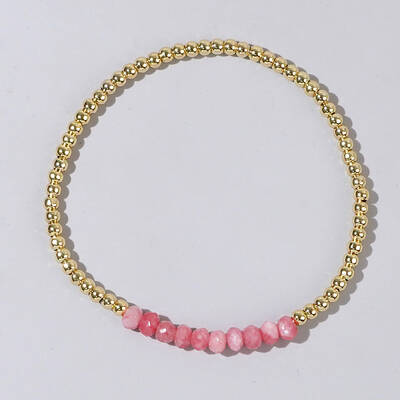 Colorful Mixed Brass Synthetic Gemstone Bead Copper Bracelet Women's Fashion Jewelry Wholesale