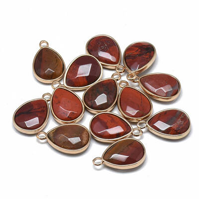 Natural Red Rainbow Jasper Pendants