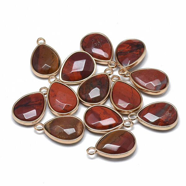 Natural Red Rainbow Jasper Pendants