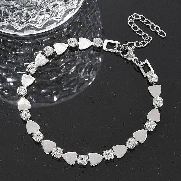 304 Stainless Steel Rhinestone Cup Chain Bracelets for Women
