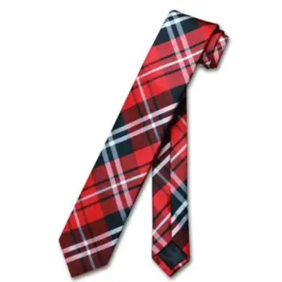 Mens New Years Outfit-Narrow NeckTie Skinny Black Red White Men's 2.5 Neck Tie -Men's Neck Ties - Mens Dress Tie - Trendy Men...