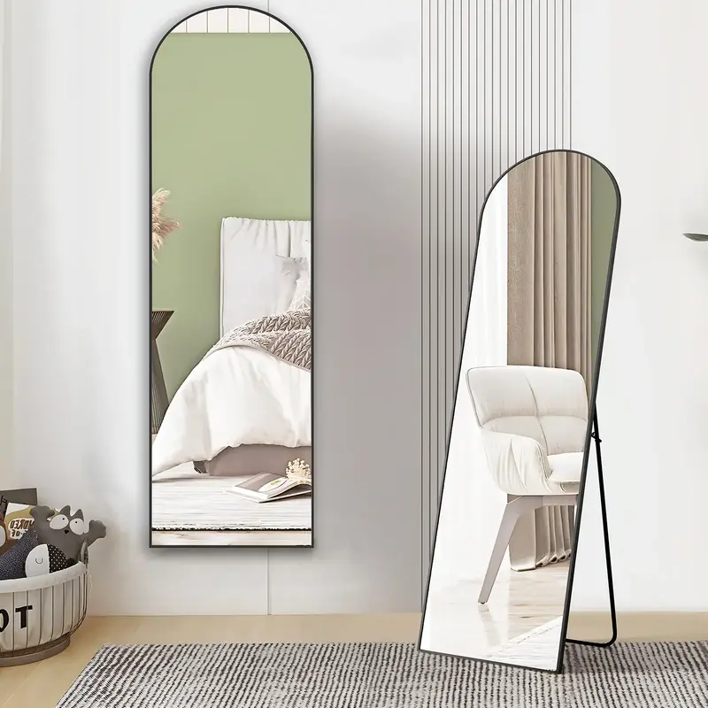 【Deal】 Full Length Mirror Floor Standing  Living Room Modern Hanging Saving Space with Aluminum Alloy Frame Decor Durable...