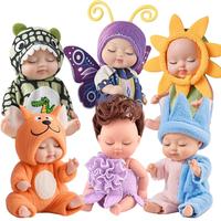 6Pcs  Mini Baby Dolls Playset Lifelike Realistic Baby Dolls with Handmade Animal Clothes Cute Small Baby Doll Gifts Set for T...