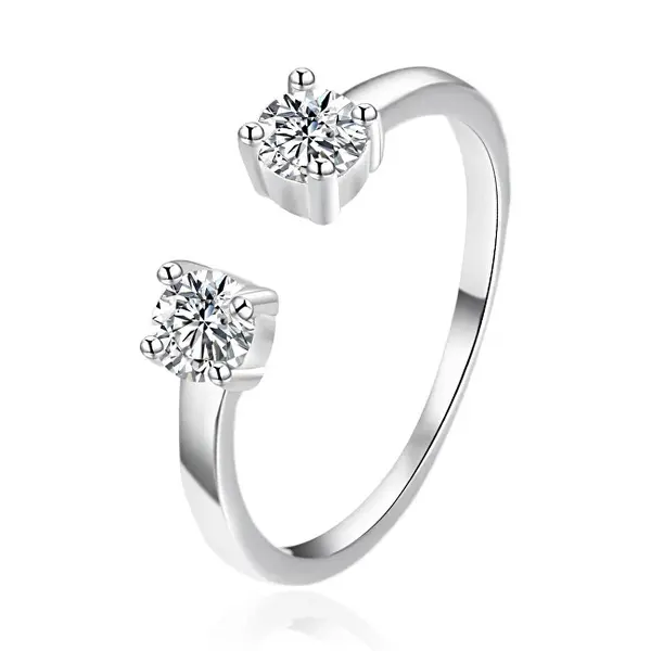 Agato Open ring in silver with zirconia AGT-R01W42 - Circuit: 57 mm