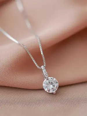 Elegant Rhinestone Pendant Necklace for Women, Elegant All-match Jewelry for Girls Gift, Female Classic Fashion Accessories f...
