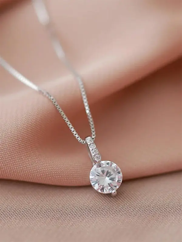 Elegant Rhinestone Pendant Necklace for Women, Elegant All-match Jewelry for Girls Gift, Female Classic Fashion Accessories f...