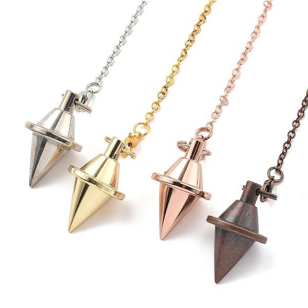Brass Dowsing Pendulum Big Pointed Cone Pendants