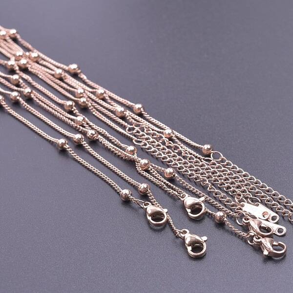 1.5mm Unisex 304 Stainless Steel Satellite Chains Necklaces