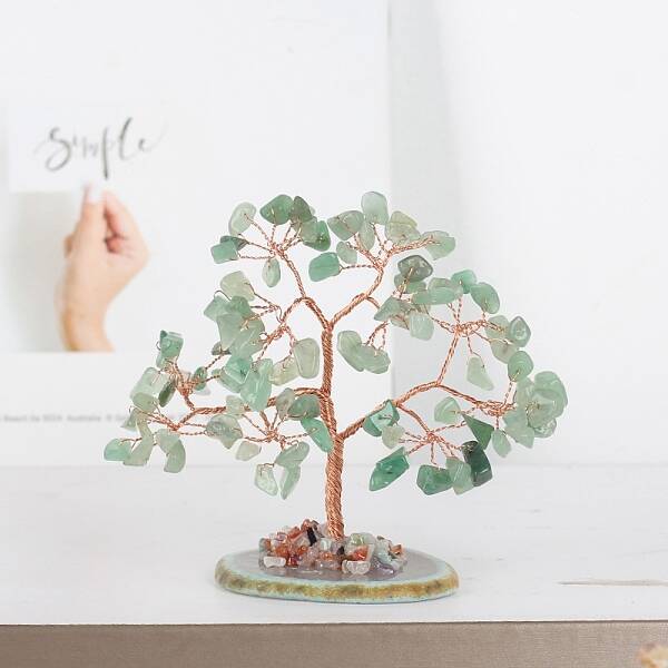 Natural Green Aventurine Tree of Life Feng Shui Ornaments
