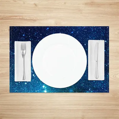 Blue Starry Sky Stars Dining Set Of 4 Placemats - Aperturee