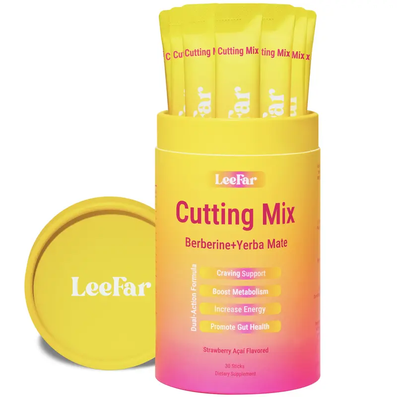 LeeFar Cutting Drink Mix – Berberine, Chromium, 5-HTP, Yerba Mate & Magnesium | Strawberry Açaí Flavor – 30 Servings